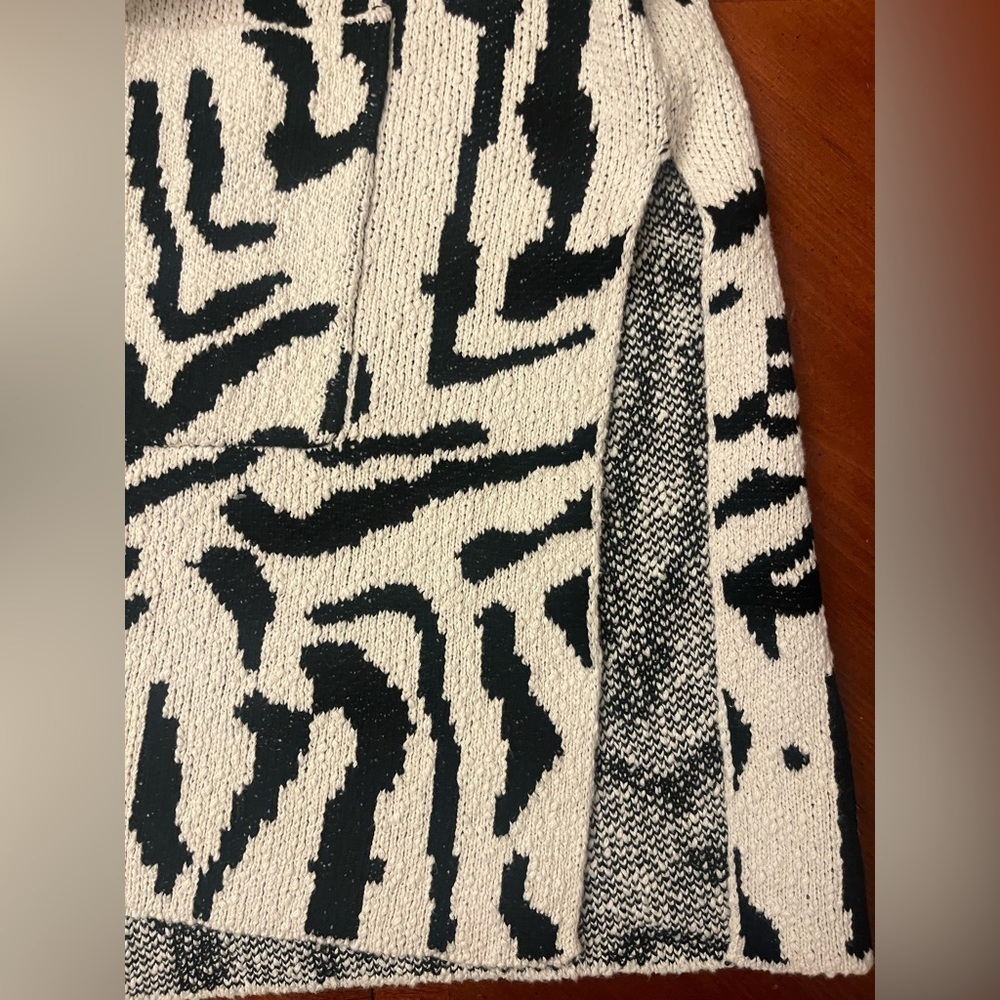 Funnel Neck ANIMAL PRINT CARDIGAN CHUNKY OVERSIZED THICK Cotton SWEATER XL - Picture 6 of 11
